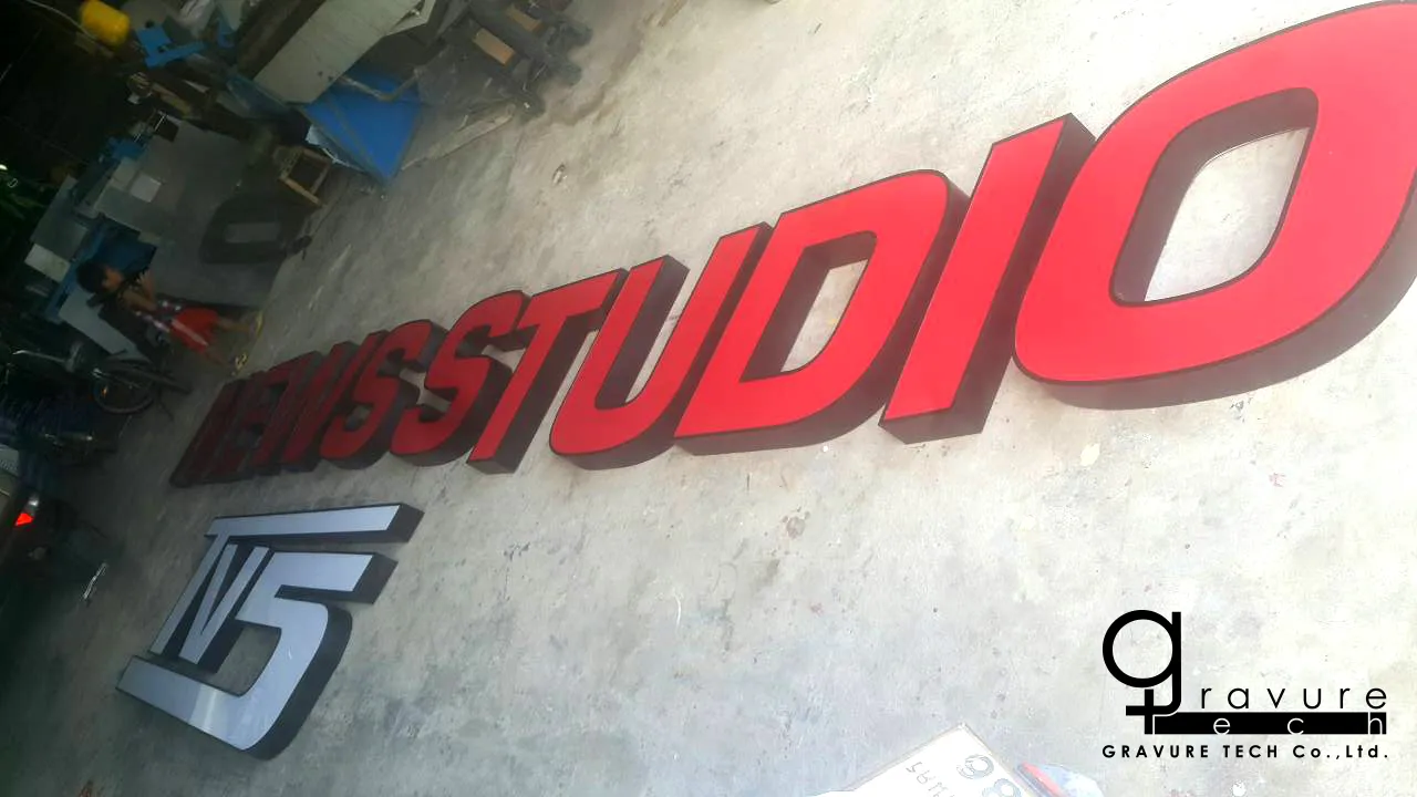 ตัวอย่างผลงานป้ายตัวอักษรไฟออกหน้า